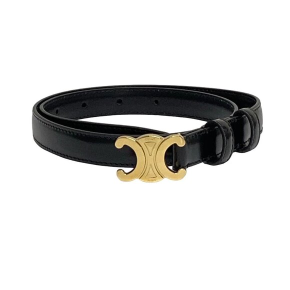 CELINE Small Triomphe Belt - Black Leather Belt 607-081125 - Picture 1 of 6